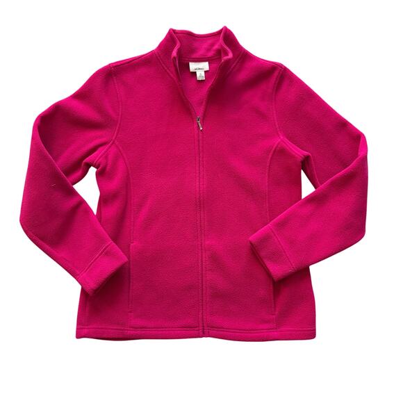 L.L. Bean fleece Jacket Women's Size M Medium Reg Pink Activewear Hiking Zip up - Picture 1 of 12